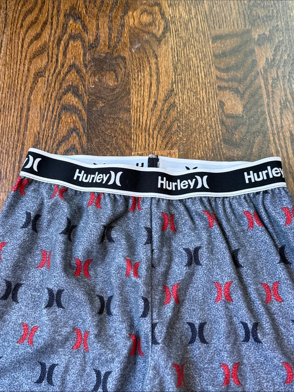 Hurley youth / boys size 12 Gray Lounge Pants with Black and Red Logo Print